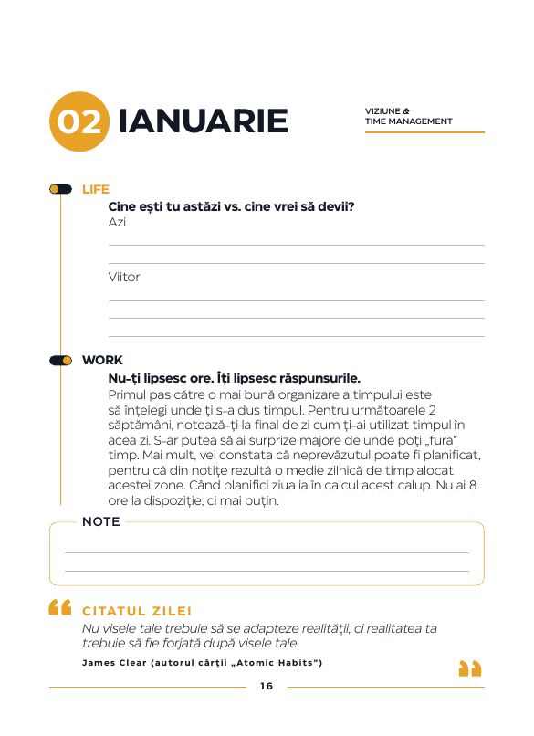 Pagina din carte pentru 2 ianuarie
